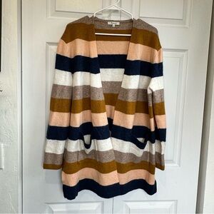 Madewell Kent Stripe Open Front Cardigan Coziest Yarn Size Large GUC